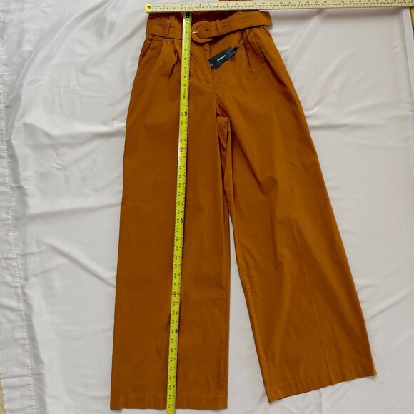 Express Belted Wide Leg Pants in Mustard - Picture 3 of 11